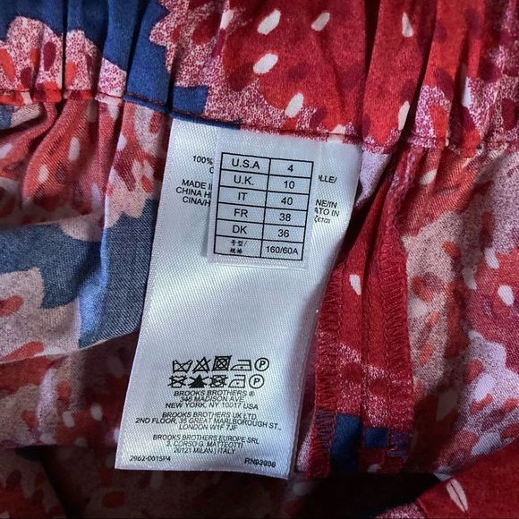 Zac Posen for Brooks Brothers red floral poppy wide leg sateen pants, 4 - Picture 11 of 11